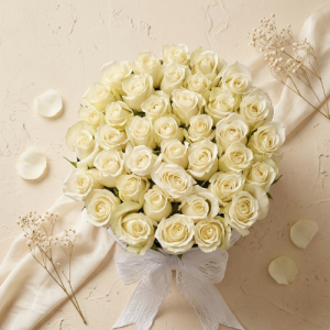White Rose Bouquet in Luxury Box