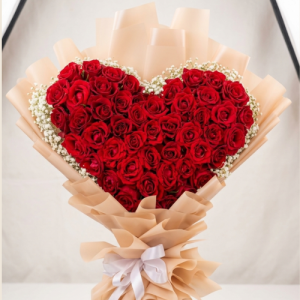 Heart-Shaped Red Rose Luxury Bouquet