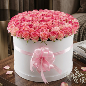 Elegant Pink Rose Luxury Box