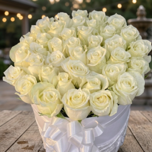 The Pure Romance 30-White Rose Box Arrangement