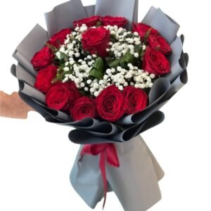 Imported flower bouquet red rose